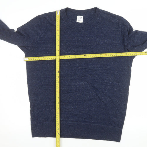 GAP Men's Blue Medium Cotton Crew Neck Pullover Jumper