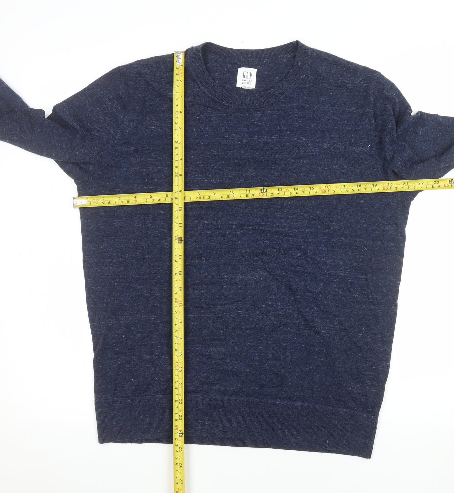 GAP Men's Blue Medium Cotton Crew Neck Pullover Jumper