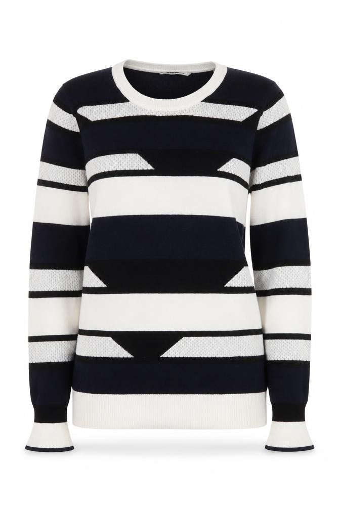 Front view of MARCS Women's Multicoloured Striped Cotton Jumper XS