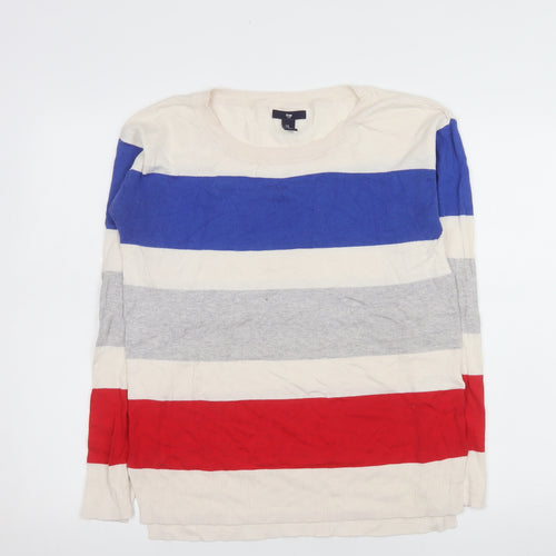 Gap Womens Multicoloured Stripe Cotton Long Sleeve Jumper Size S