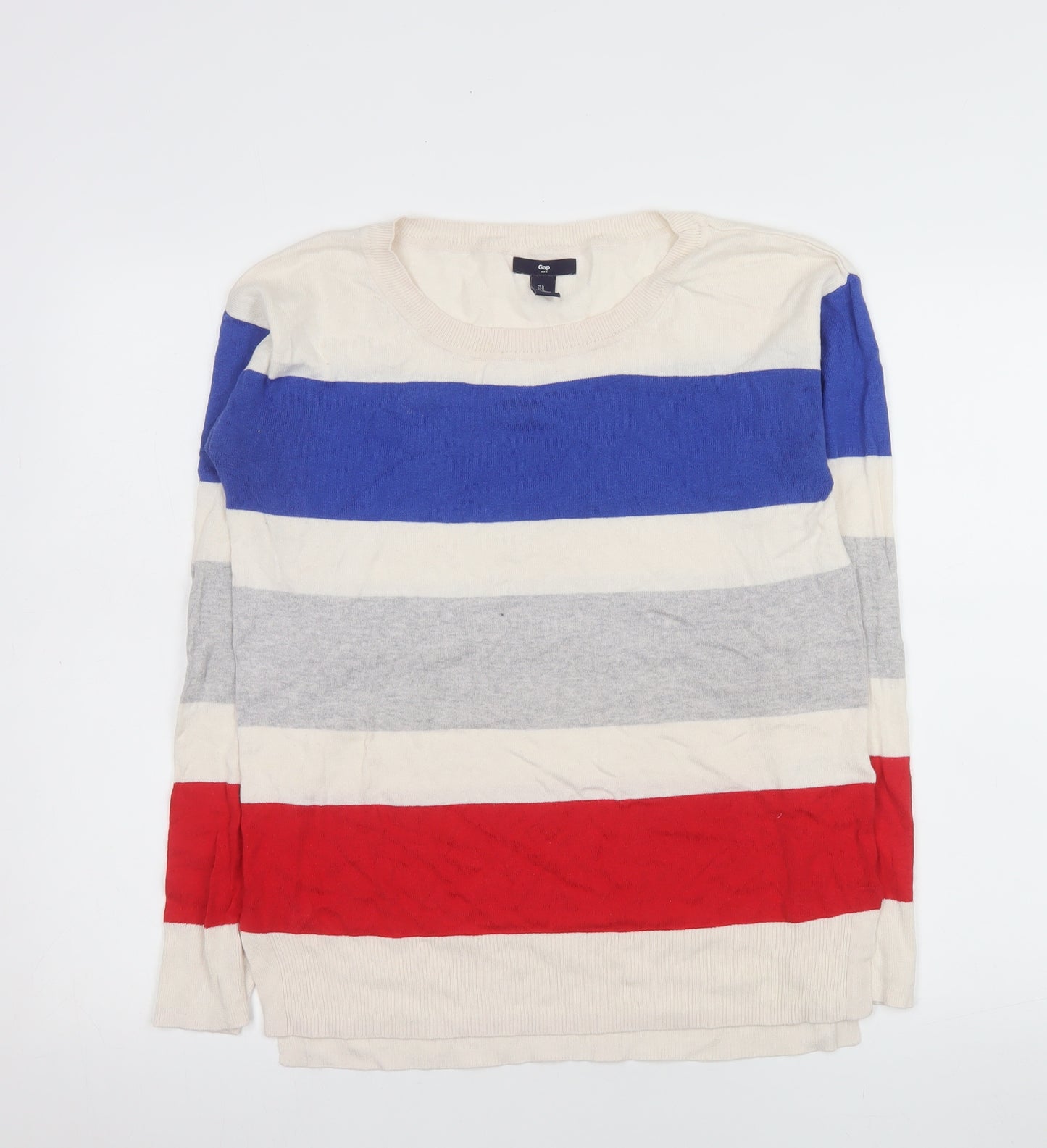 Gap Womens Multicoloured Stripe Cotton Long Sleeve Jumper Size S