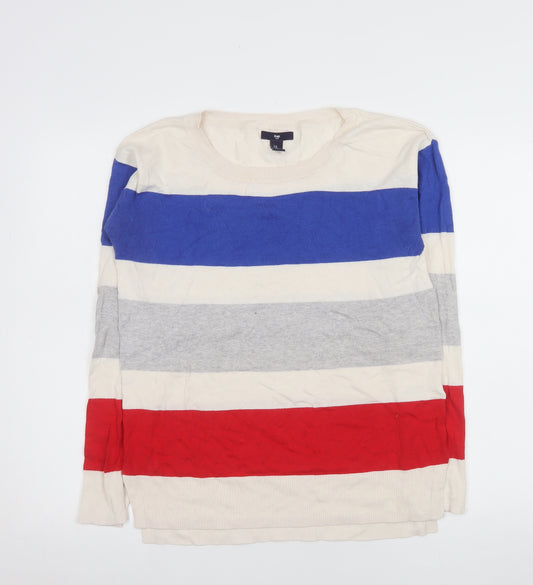Gap Womens Multicoloured Stripe Cotton Long Sleeve Jumper Size S