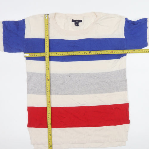 Gap Womens Multicoloured Stripe Cotton Long Sleeve Jumper Size S
