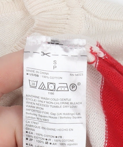 Gap Womens Multicoloured Stripe Cotton Long Sleeve Jumper Size S