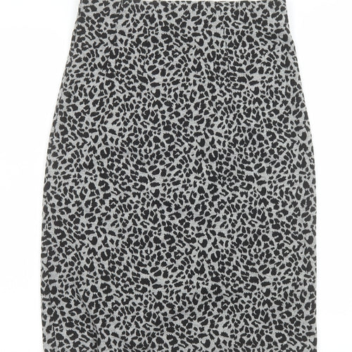 Marks and Spencer Women's Grey Animal Print Pencil Skirt Size 8