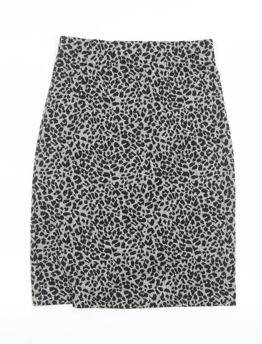 Marks and Spencer Women's Grey Animal Print Pencil Skirt Size 8