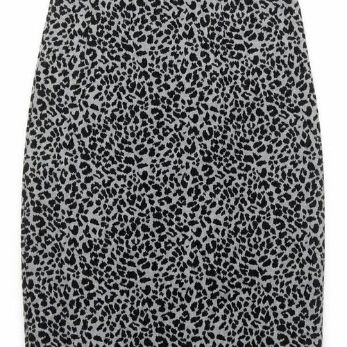 Marks and Spencer Women's Grey Animal Print Pencil Skirt Size 8