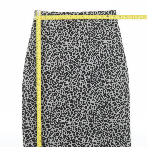 Marks and Spencer Women's Grey Animal Print Pencil Skirt Size 8