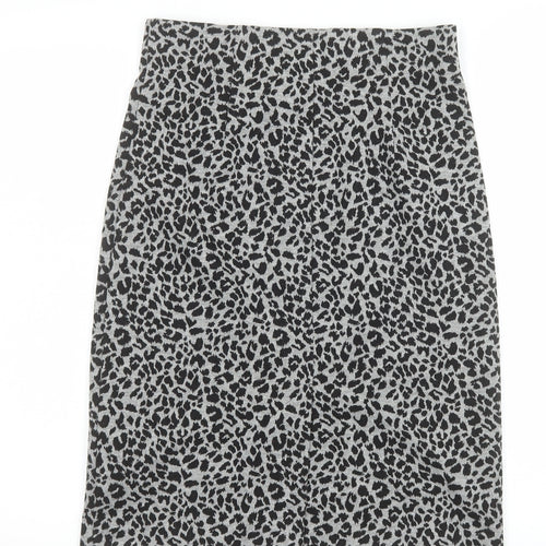 Marks and Spencer Women's Grey Animal Print Pencil Skirt Size 8