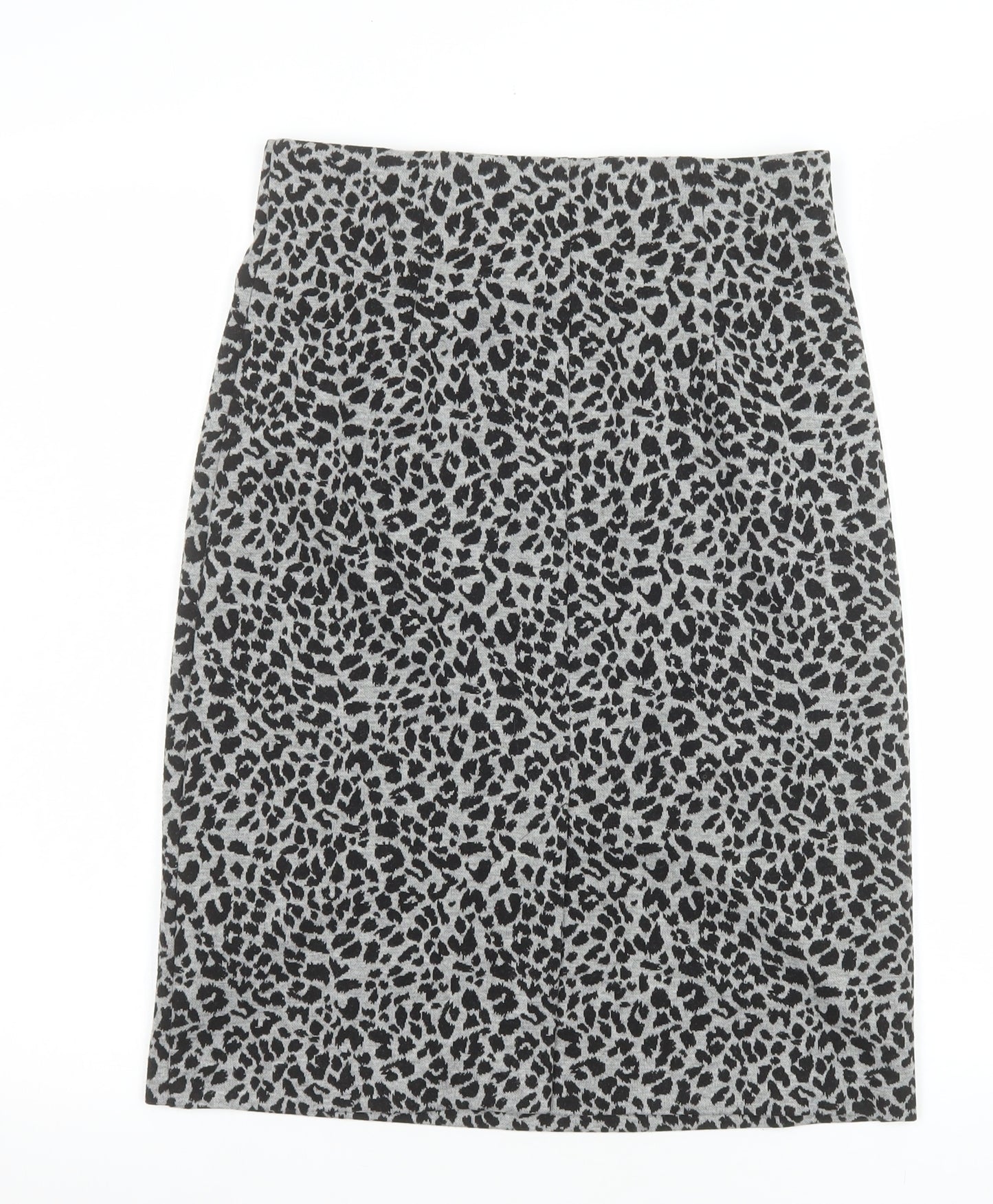 Marks and Spencer Women's Grey Animal Print Pencil Skirt Size 8