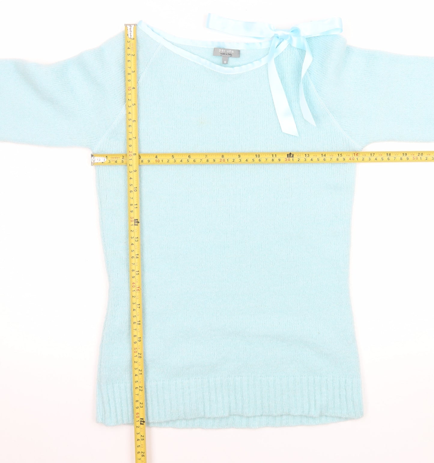 Marks and Spencer Per Una Women’s Blue Bow Knit Jumper Size 16