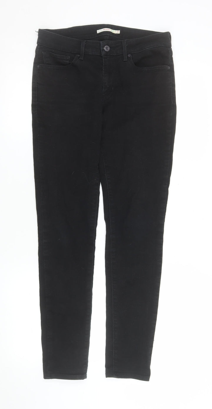 Levi's Women Black 711 Skinny Mid-Rise Stretch Denim Jeans Size 27