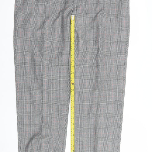 Marks and Spencer Mens Grey Check Wool Dress Pants 36R Regular Fit