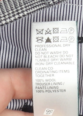 Marks and Spencer Mens Grey Check Wool Dress Pants 36R Regular Fit