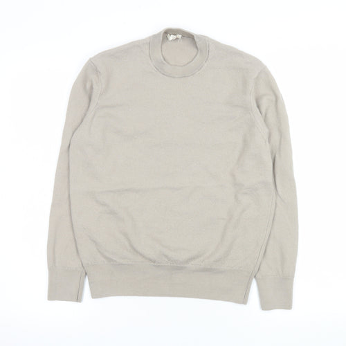 Zara Origins Men's Beige Wool Blend Crew Neck Jumper M