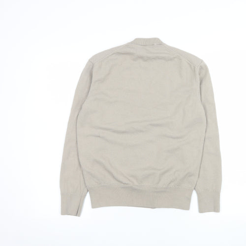 Zara Origins Men's Beige Wool Blend Crew Neck Jumper M