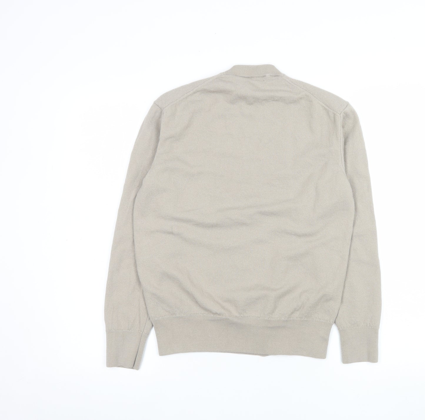 Zara Origins Men's Beige Wool Blend Crew Neck Jumper M