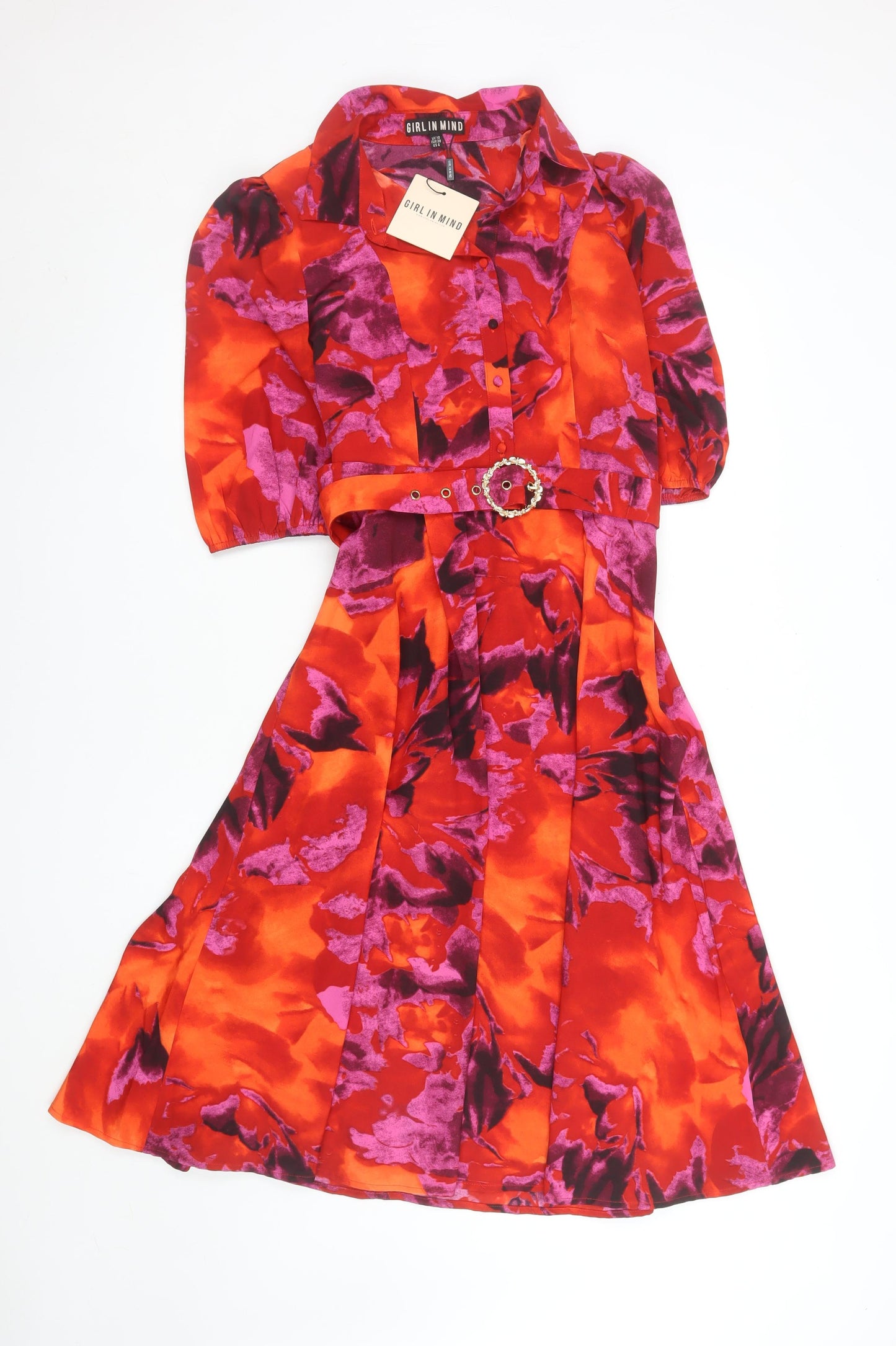 Girl In Mind Women's Multicoloured Floral Fit & Flare Dress Size 10