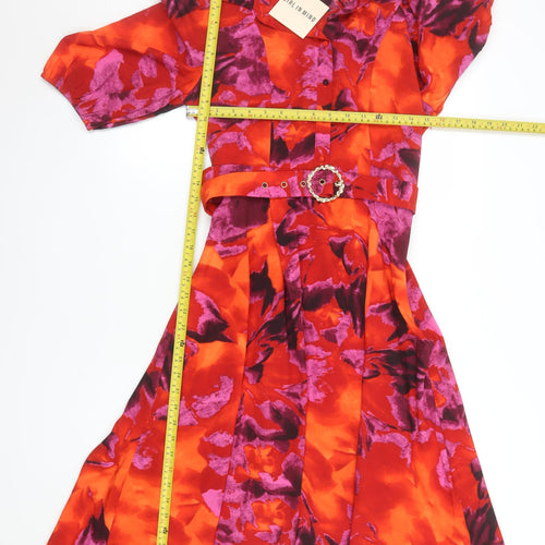 Girl In Mind Women's Multicoloured Floral Fit & Flare Dress Size 10