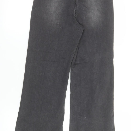 Next Girls Grey Wide-Leg Stretch Jeans 10 Years High Rise Casual