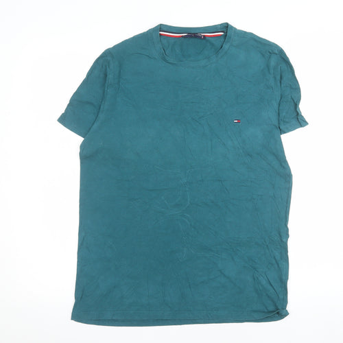 Tommy Hilfiger Men's Teal Crew Neck Cotton T-Shirt Size L