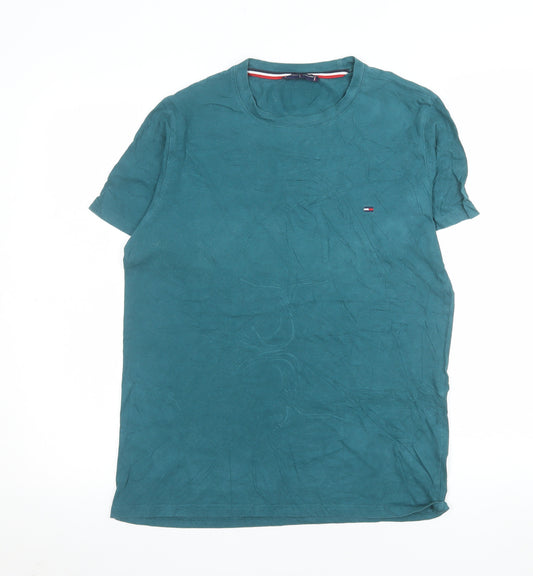 Tommy Hilfiger Men's Teal Crew Neck Cotton T-Shirt Size L