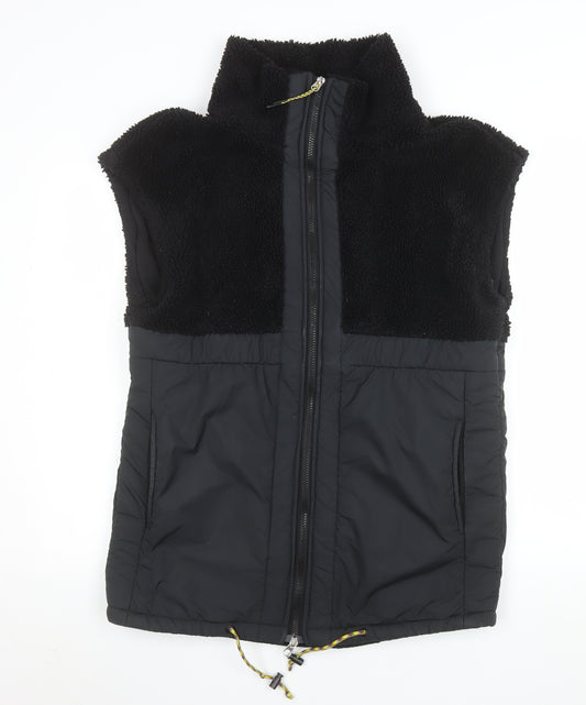 H&M Men's Black M Fleece Bodywarmer Waistcoat Full Zip