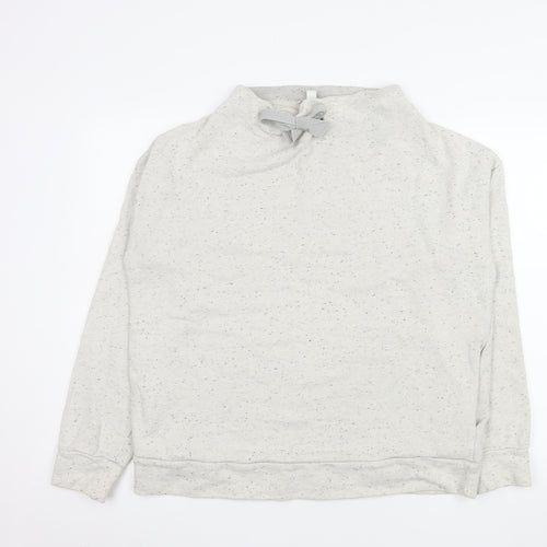 COS Women’s Grey Speckled Bow Neck Pullover Sweatshirt Size 12