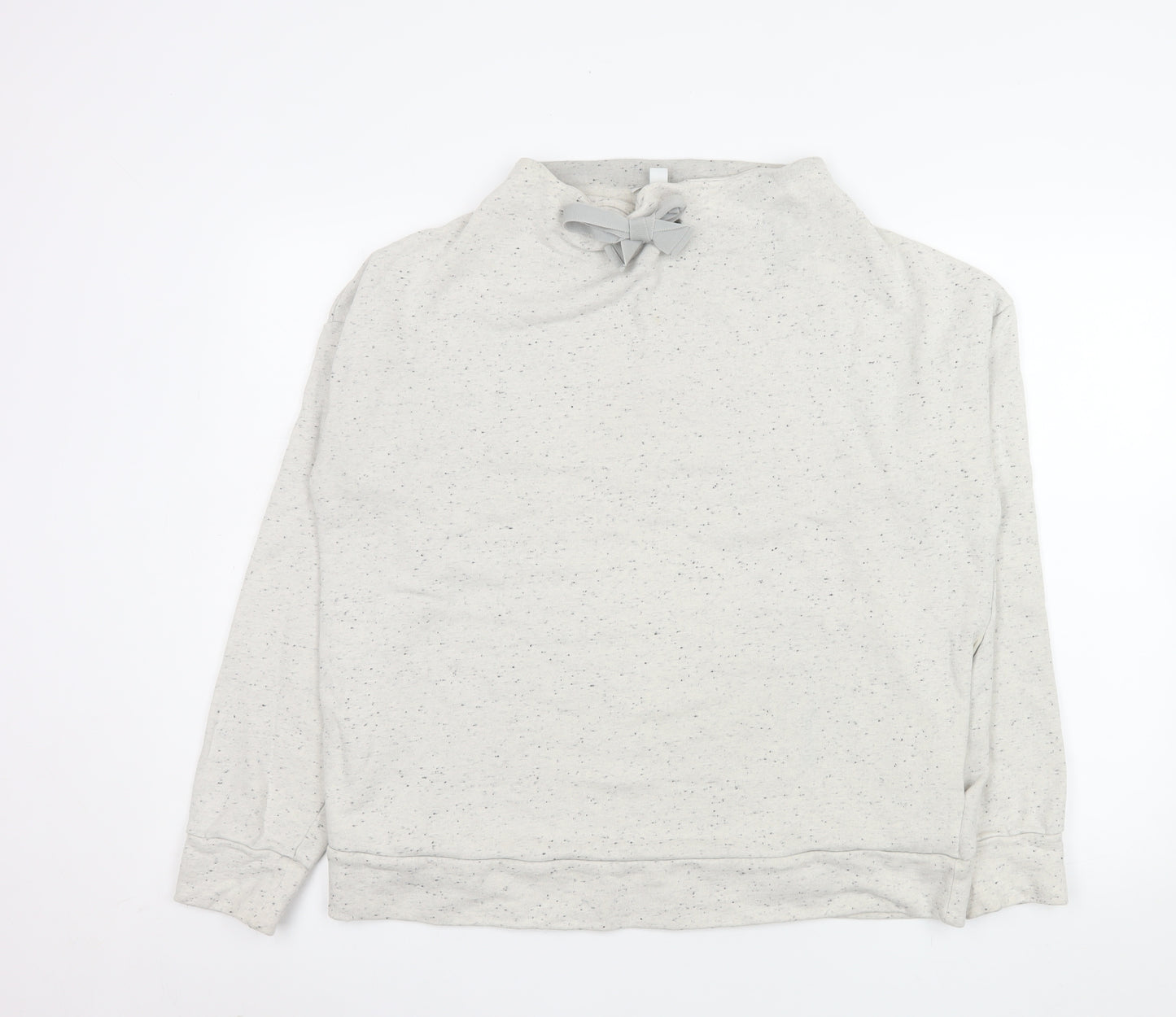 COS Women’s Grey Speckled Bow Neck Pullover Sweatshirt Size 12
