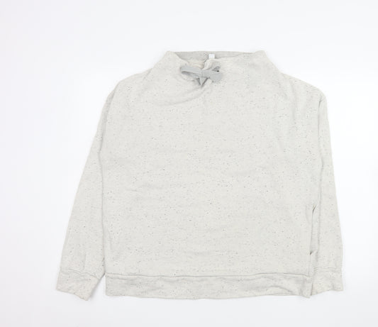 COS Women’s Grey Speckled Bow Neck Pullover Sweatshirt Size 12