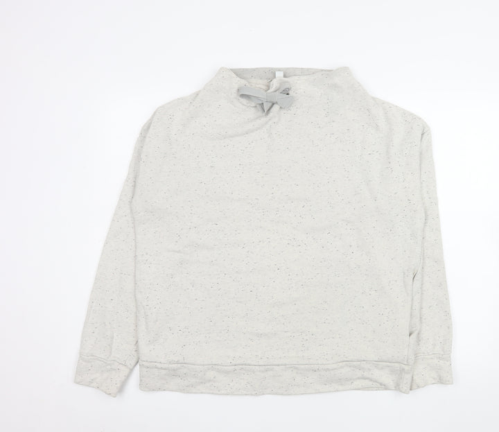 COS Women’s Grey Speckled Bow Neck Pullover Sweatshirt Size 12