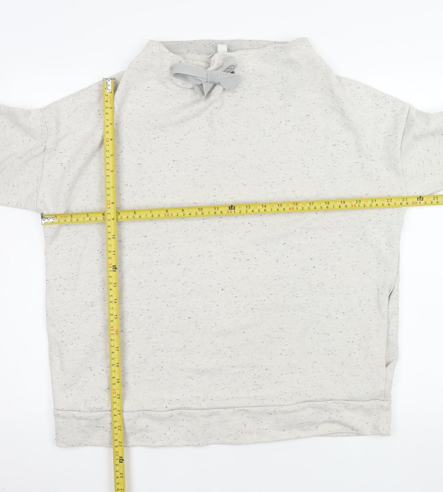 COS Women’s Grey Speckled Bow Neck Pullover Sweatshirt Size 12