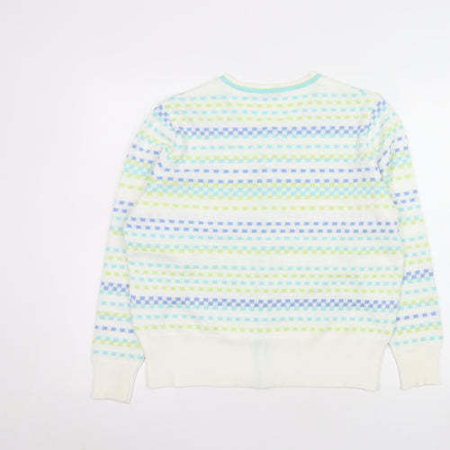 Lucia Womens Multicoloured Crew Neck Knit Cardigan Size 14