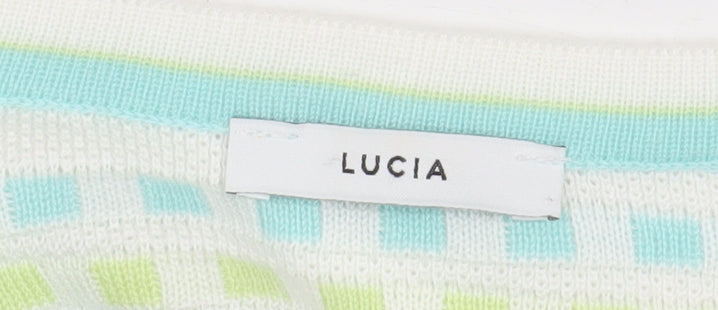 Lucia Womens Multicoloured Crew Neck Knit Cardigan Size 14