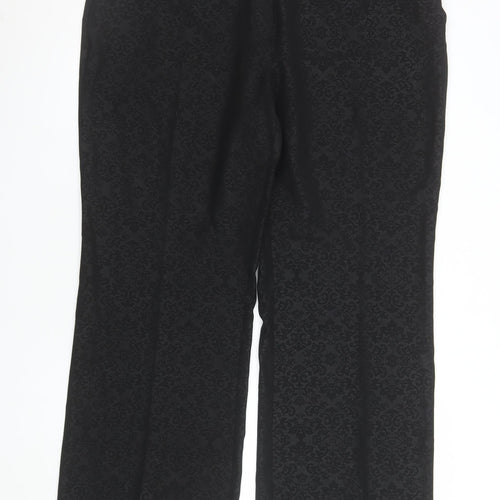 Next Women’s Black Floral Jacquard Dress Pants Size 18 Regular