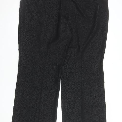 Next Women’s Black Floral Jacquard Dress Pants Size 18 Regular