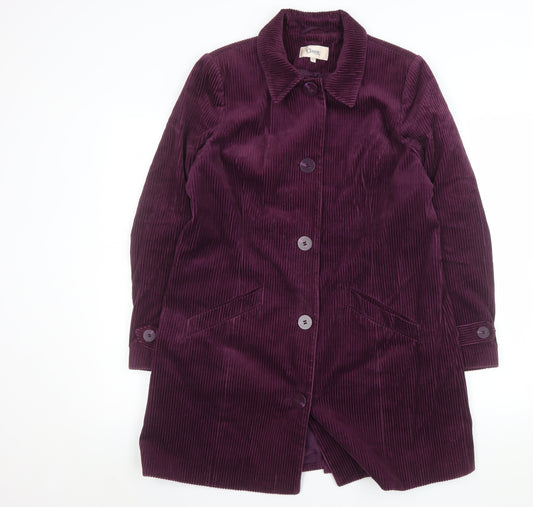 Marks and Spencer Women’s Purple Corduroy Mid-Length Coat UK 14