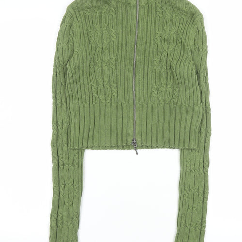Reclaimed Vintage Women’s Green Cropped Knit Zip Jacket UK 6