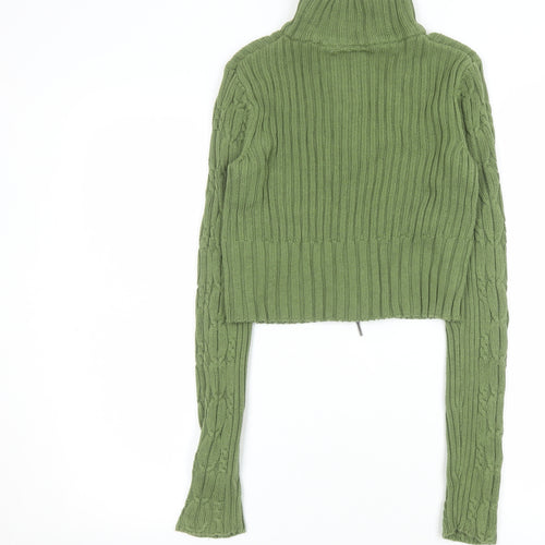 Reclaimed Vintage Women’s Green Cropped Knit Zip Jacket UK 6