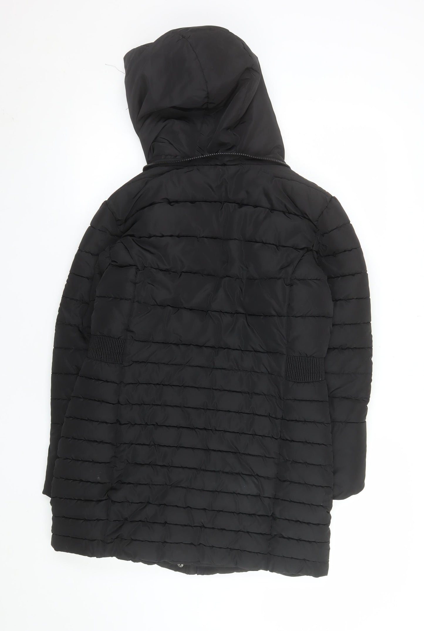 Next Girls Black 13 Years Puffer Coat Hooded Long Quilted Winter Jacket