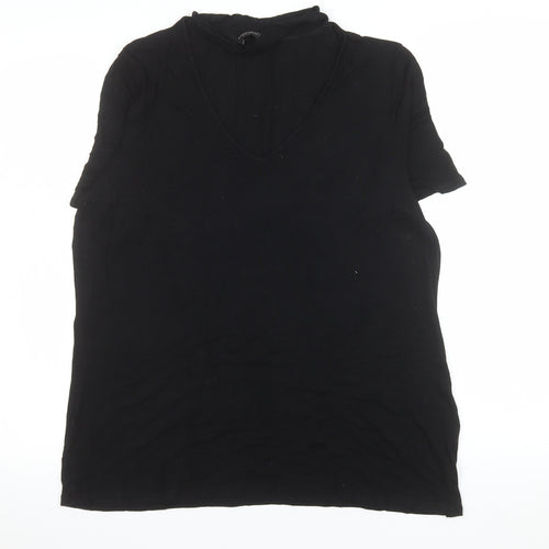Dorothy Perkins Women’s Black V-Neck Jersey T-Shirt Size 16