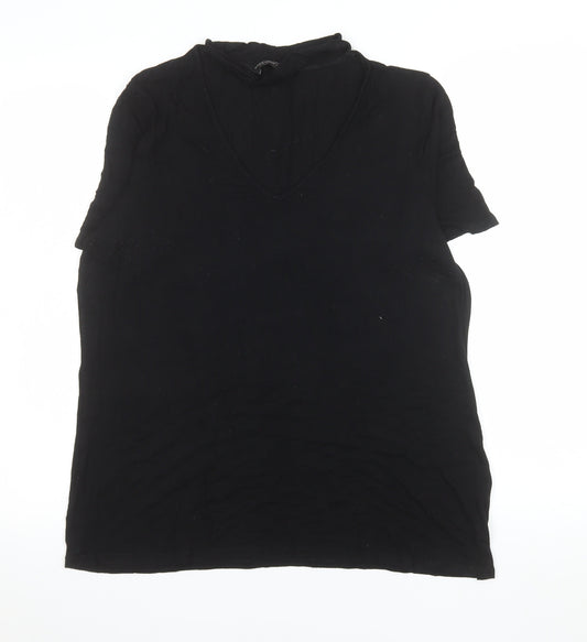 Dorothy Perkins Women’s Black V-Neck Jersey T-Shirt Size 16