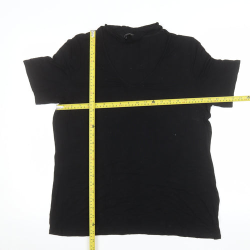 Dorothy Perkins Women’s Black V-Neck Jersey T-Shirt Size 16