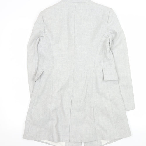 Zara Women Grey Mid-Length Overcoat Size 12 Lined Classic Style