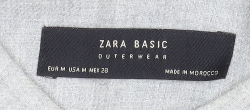 Zara Women Grey Mid-Length Overcoat Size 12 Lined Classic Style