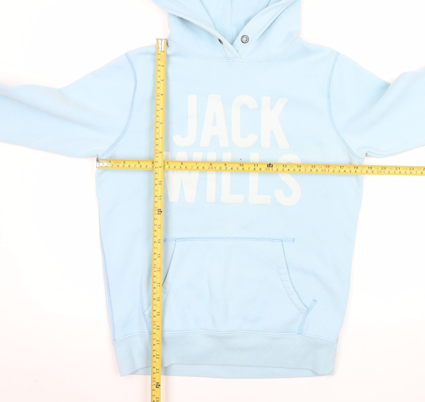 Jack Wills Women Blue Pullover Hoodie UK 12 Casual Logo Cotton Blend