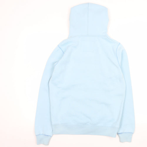 Jack Wills Women Blue Pullover Hoodie UK 12 Casual Logo Cotton Blend