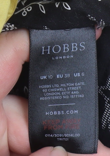 Hobbs Women’s Yellow Hooded Mid-Length Rain Coat Size 10 Cotton Blend