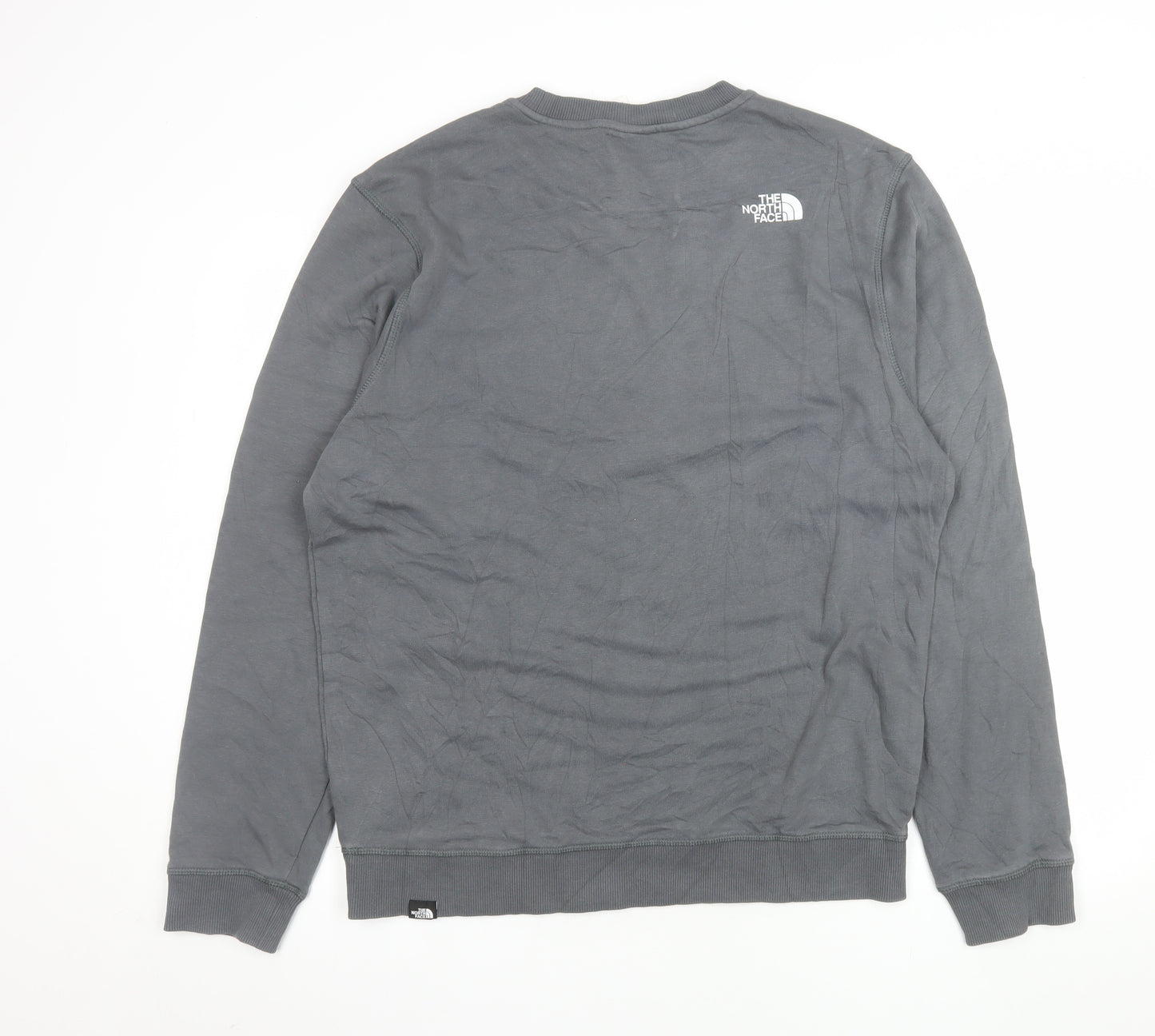 The North Face Mens Grey L Pullover Sweatshirt Crew Neck Logo