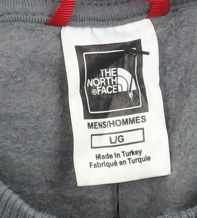The North Face Mens Grey L Pullover Sweatshirt Crew Neck Logo